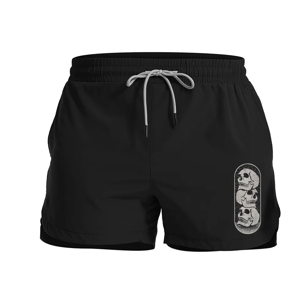 Stacking Skeletons Graphic Shorts