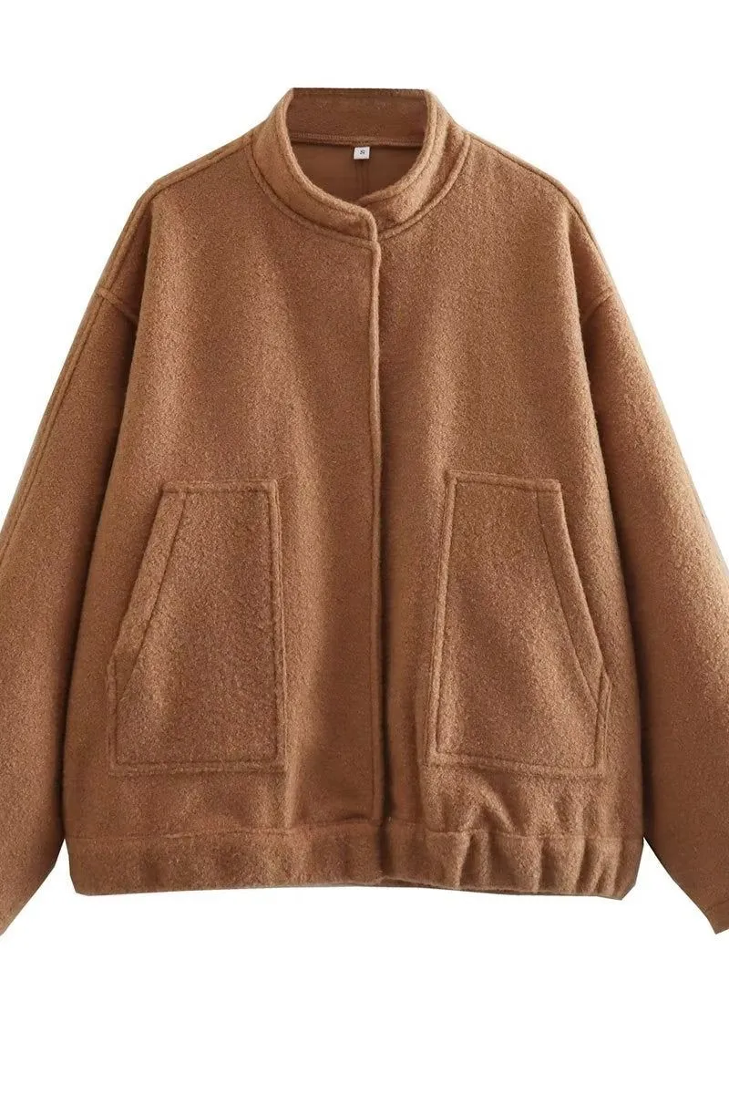 Stand-up Collar Loose Casual Jacket