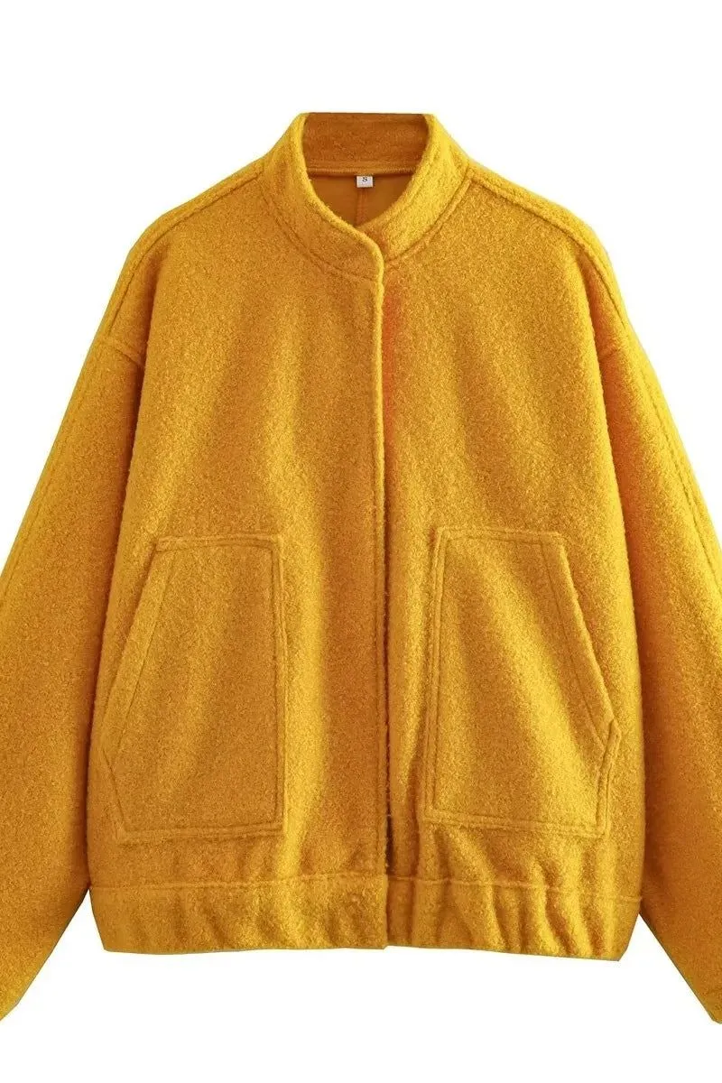 Stand-up Collar Loose Casual Jacket