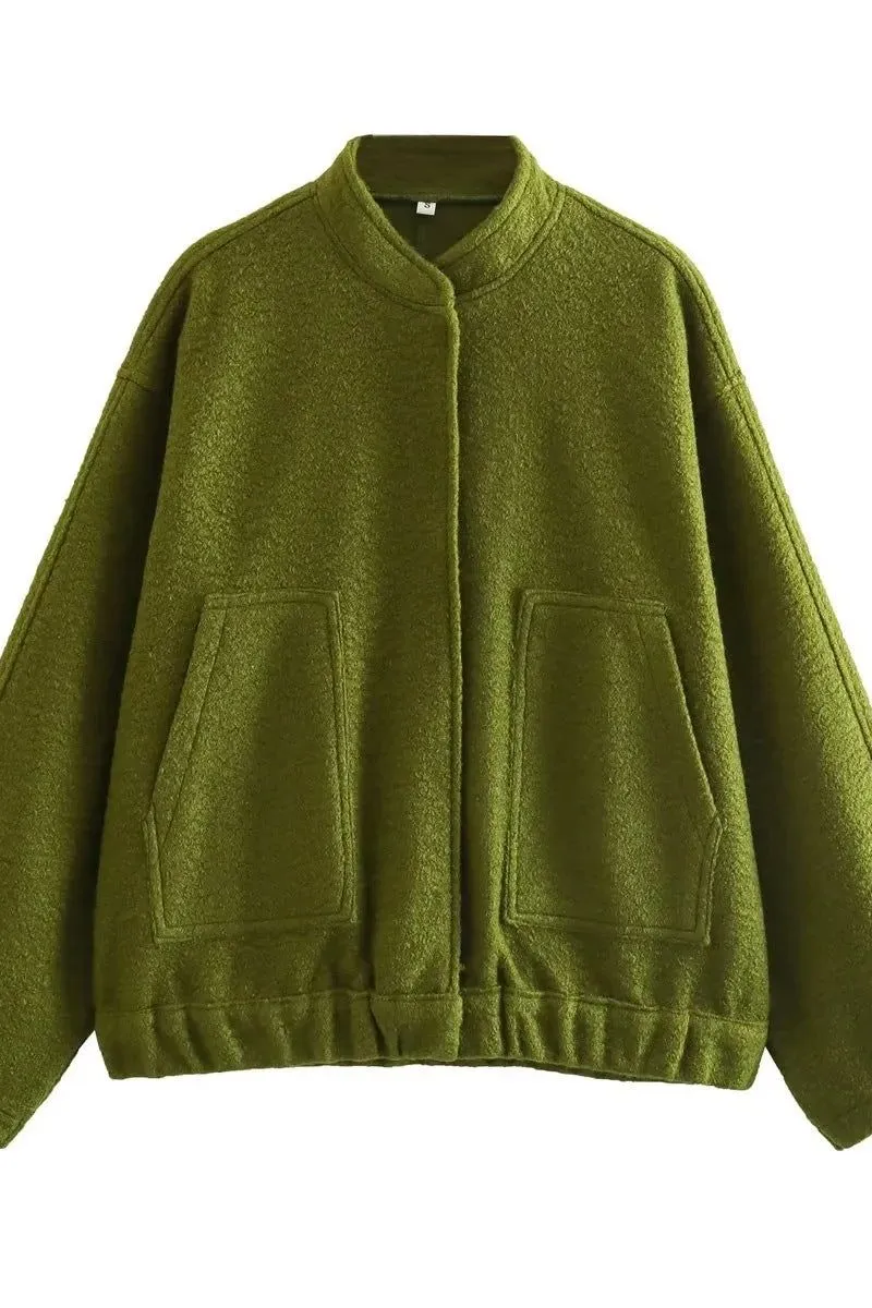 Stand-up Collar Loose Casual Jacket