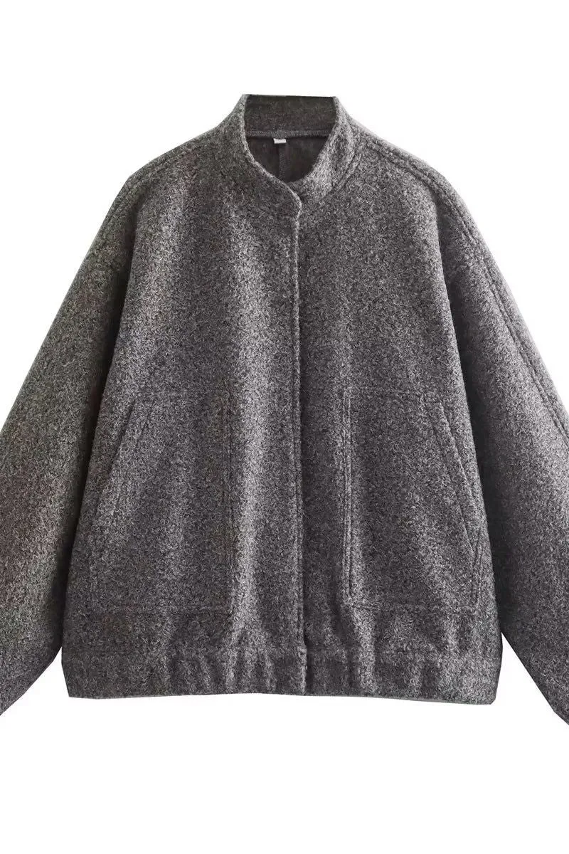 Stand-up Collar Loose Casual Jacket