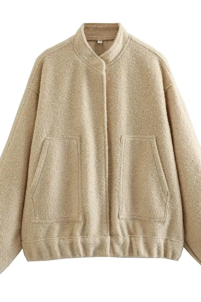 Stand-up Collar Loose Casual Jacket