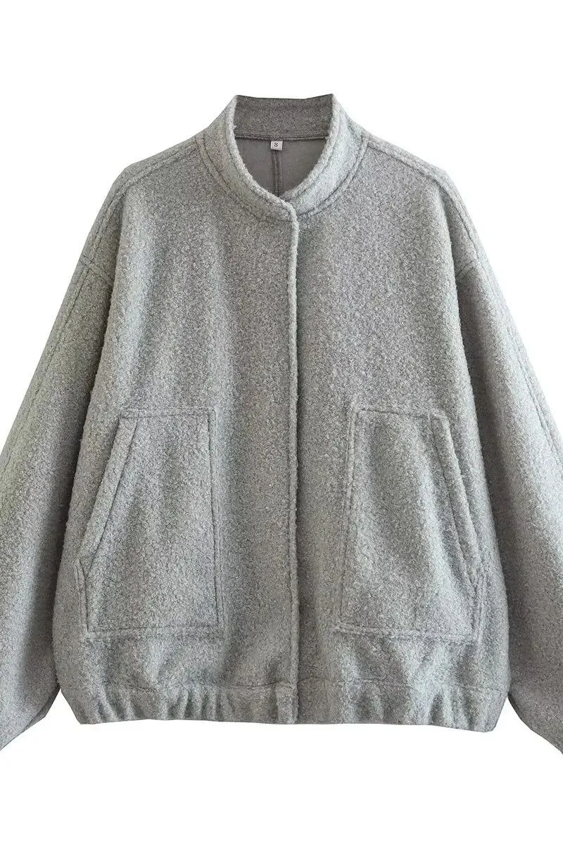 Stand-up Collar Loose Casual Jacket