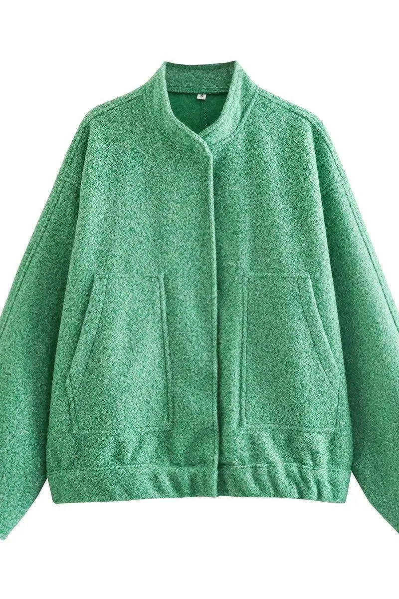 Stand-up Collar Loose Casual Jacket