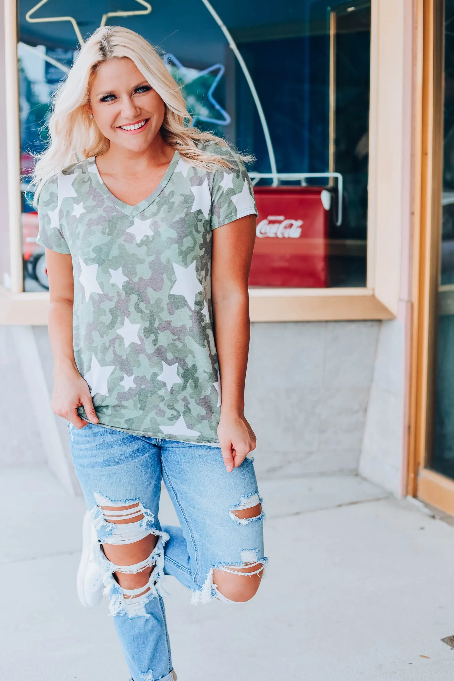 Star Gazing Camo Top