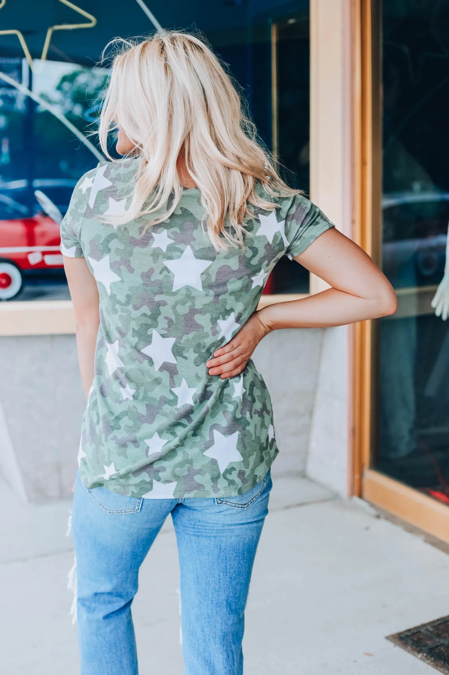 Star Gazing Camo Top