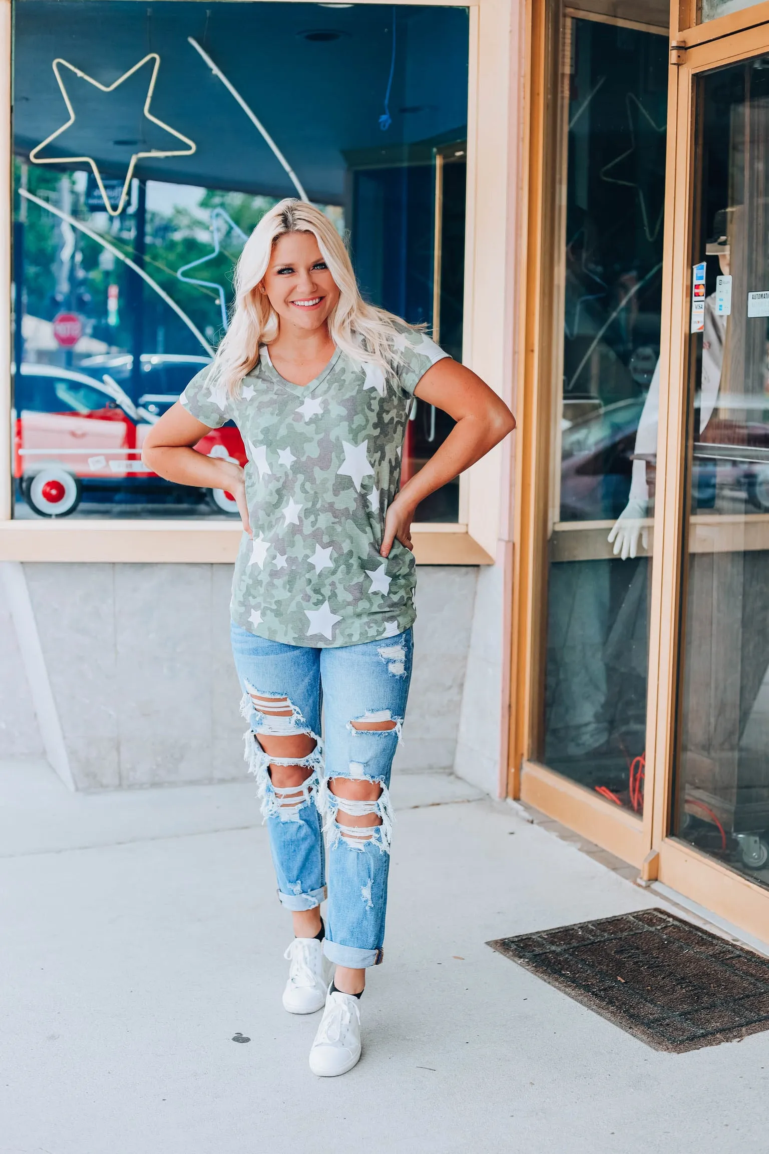 Star Gazing Camo Top