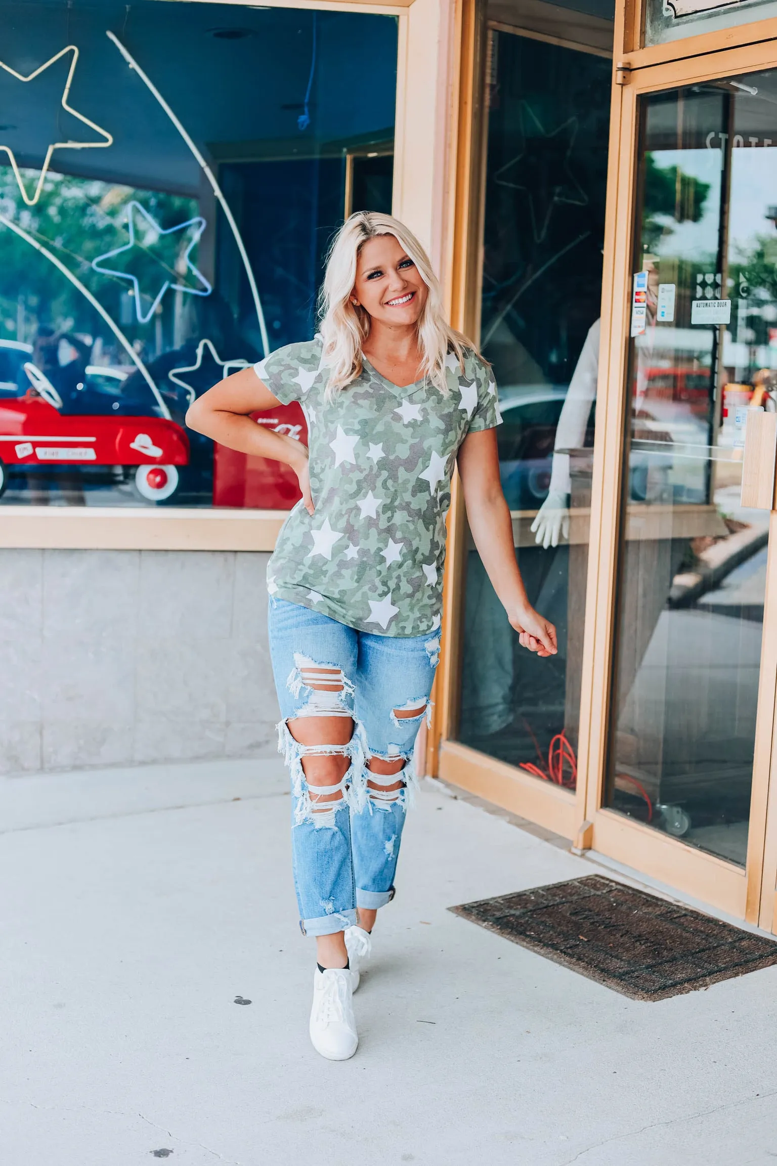 Star Gazing Camo Top