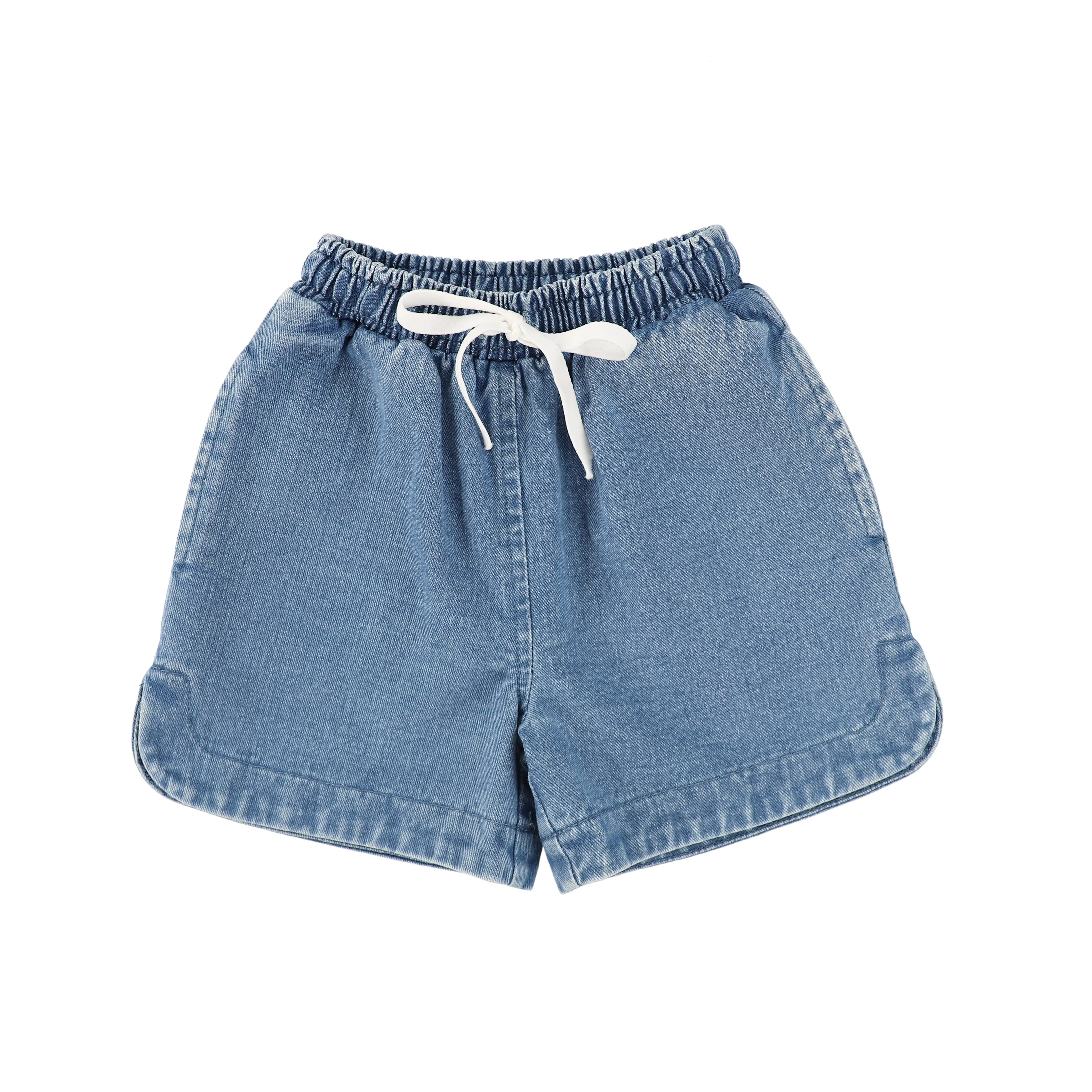 String tie denim shorts by Bamboo