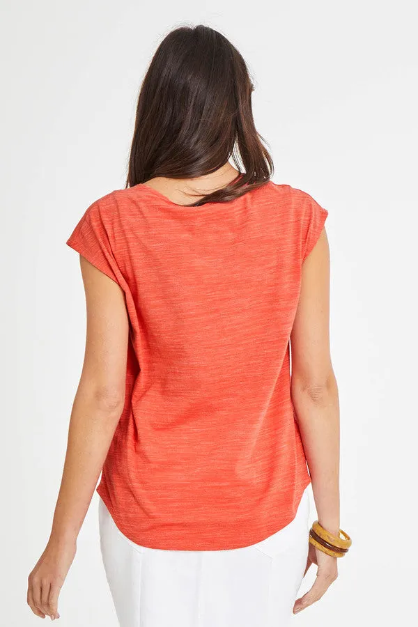 Summer V-Neck Tee - Clay