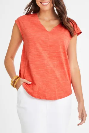 Summer V-Neck Tee - Clay