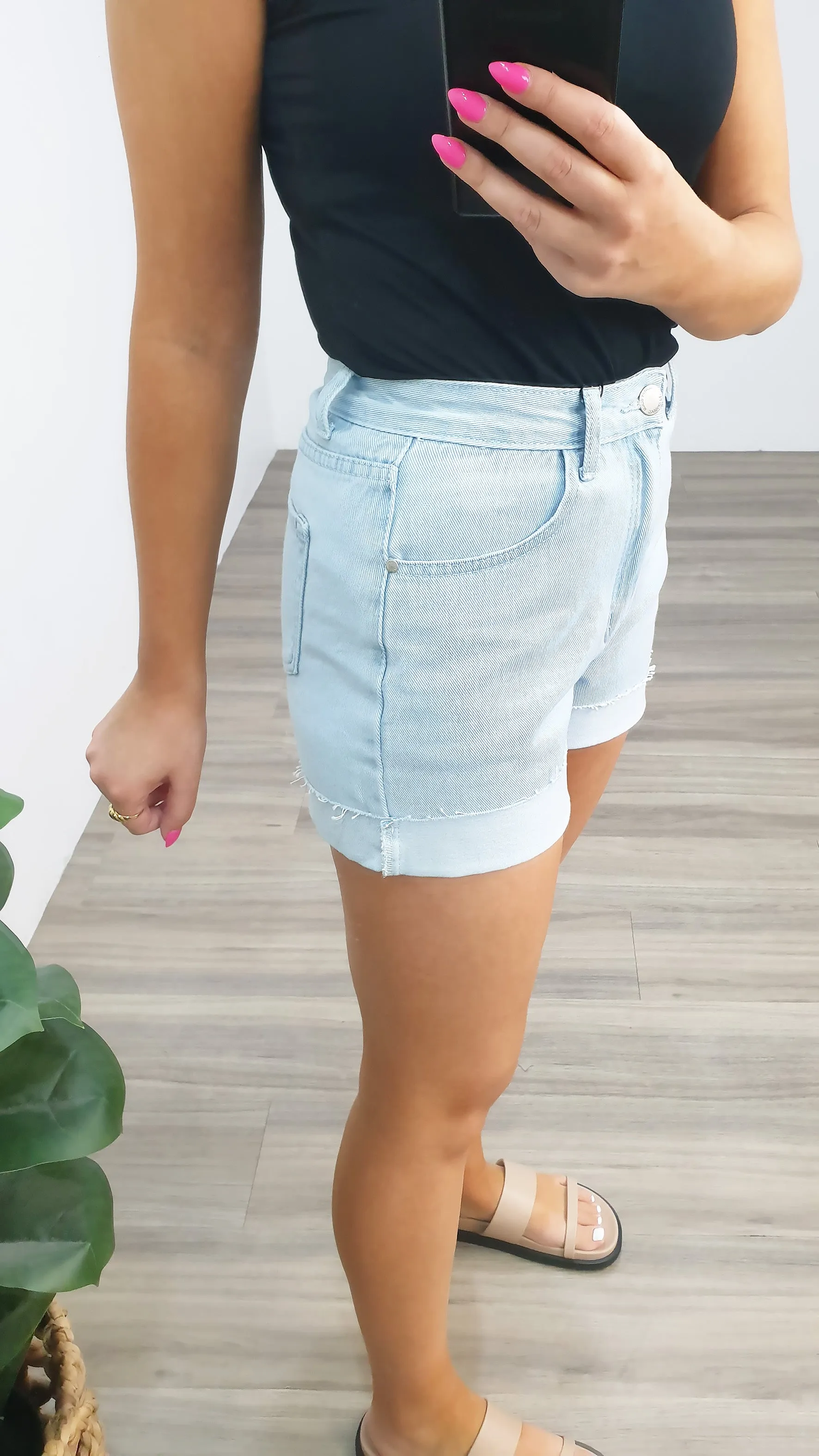 Sutton Ripped Denim Shorts