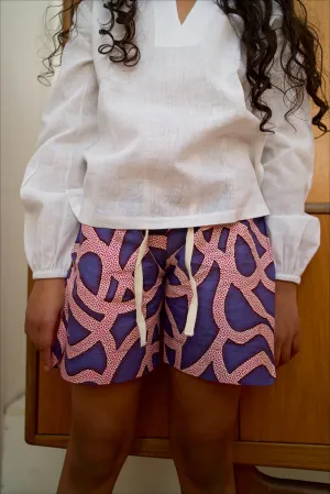 Temi Shorts | Pink Squiggle