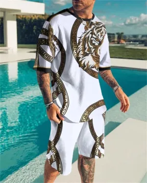 Tiger Printed Summer Sports Set