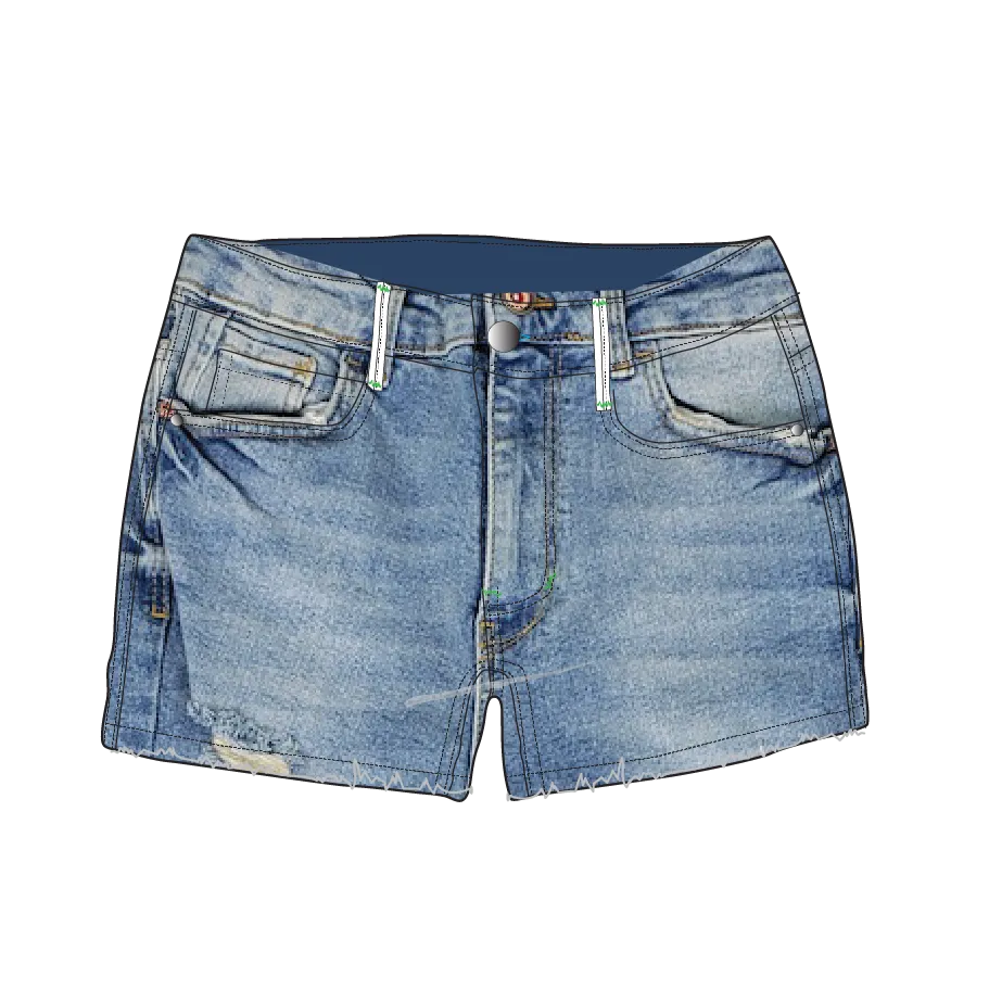 Tractr Girls Indigo Fray Hem Brittany Shorts