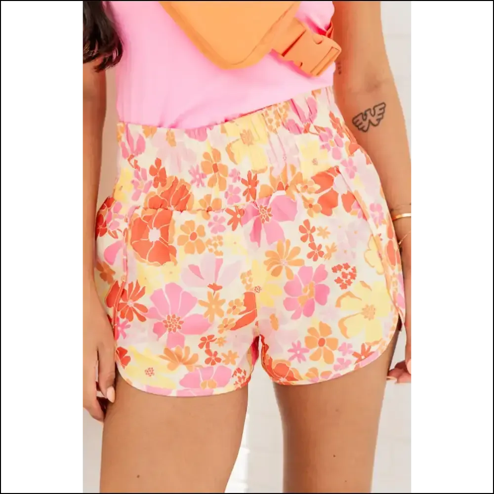 Trendy Printed High Waist Shorts