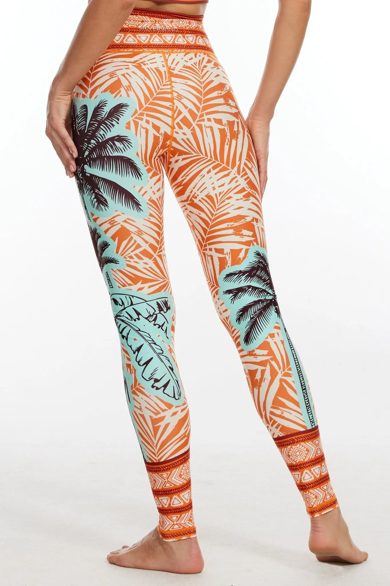 Tropic Heat Luxe Leggings – Sunset Palm Edition
