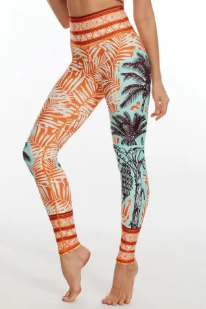 Tropic Heat Luxe Leggings – Sunset Palm Edition