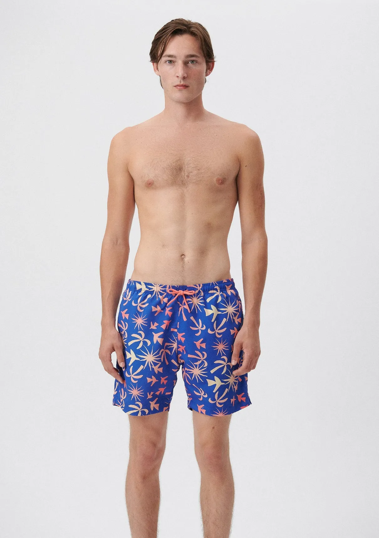 Tropical Printed Blue Trunks