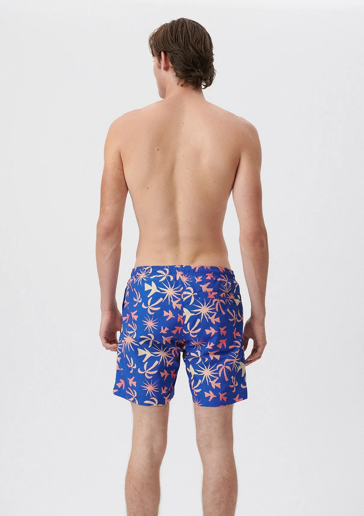 Tropical Printed Blue Trunks