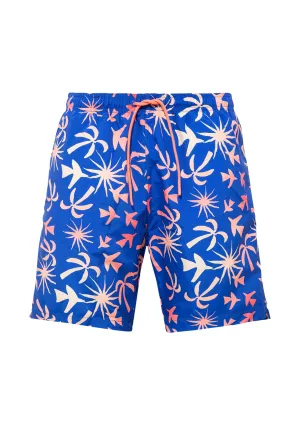 Tropical Printed Blue Trunks