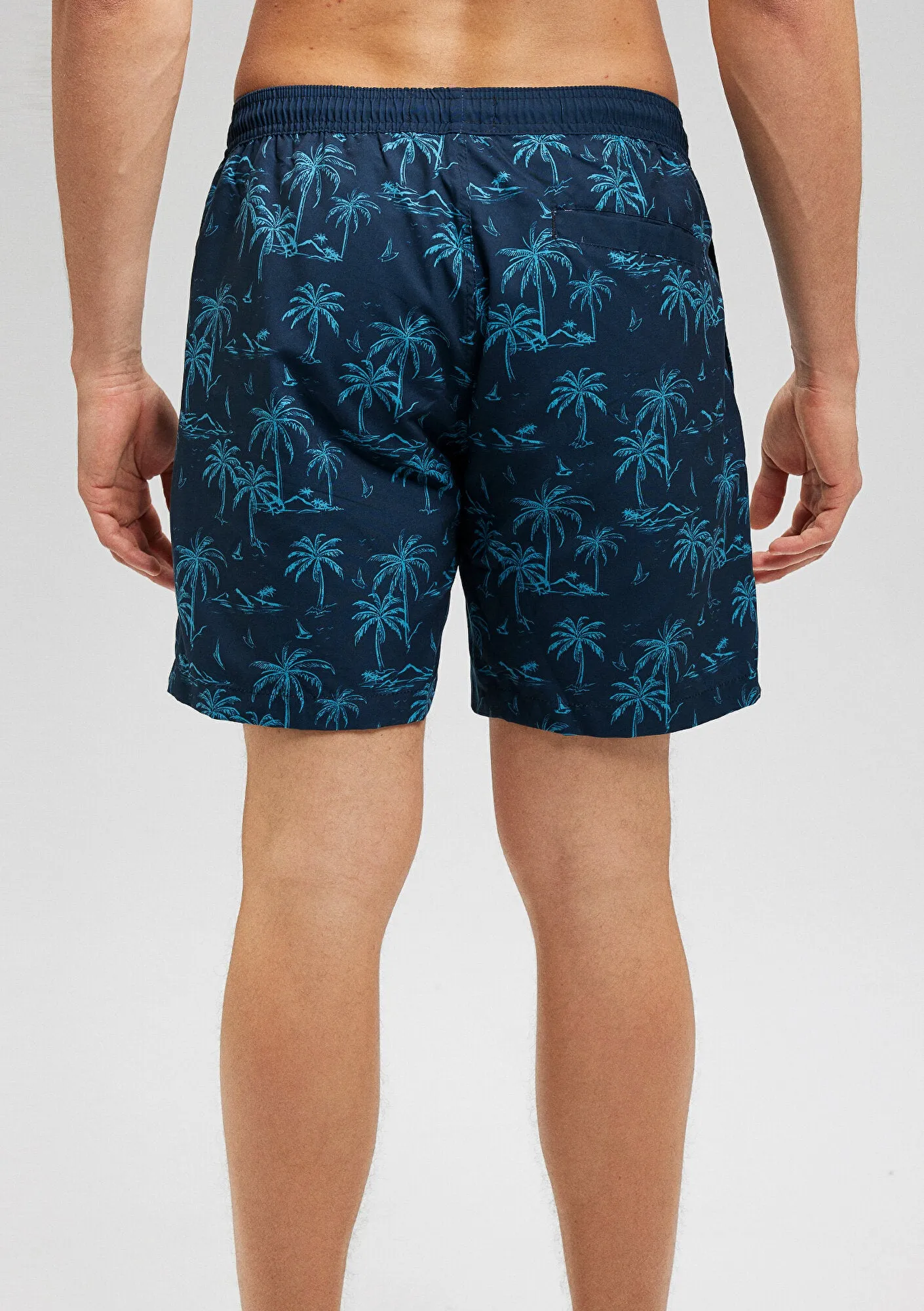 Tropical Printed Navy Trunks