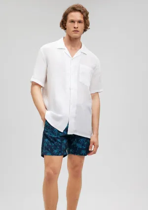 Tropical Printed Navy Trunks