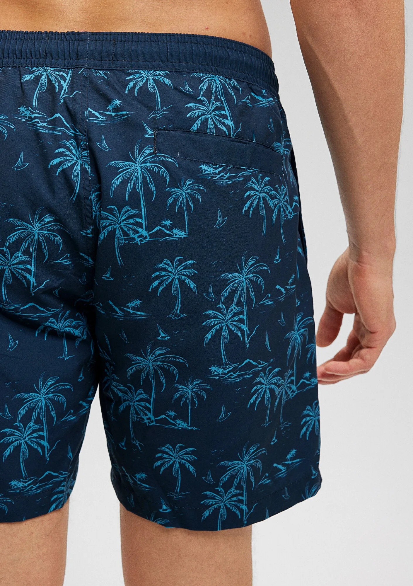 Tropical Printed Navy Trunks
