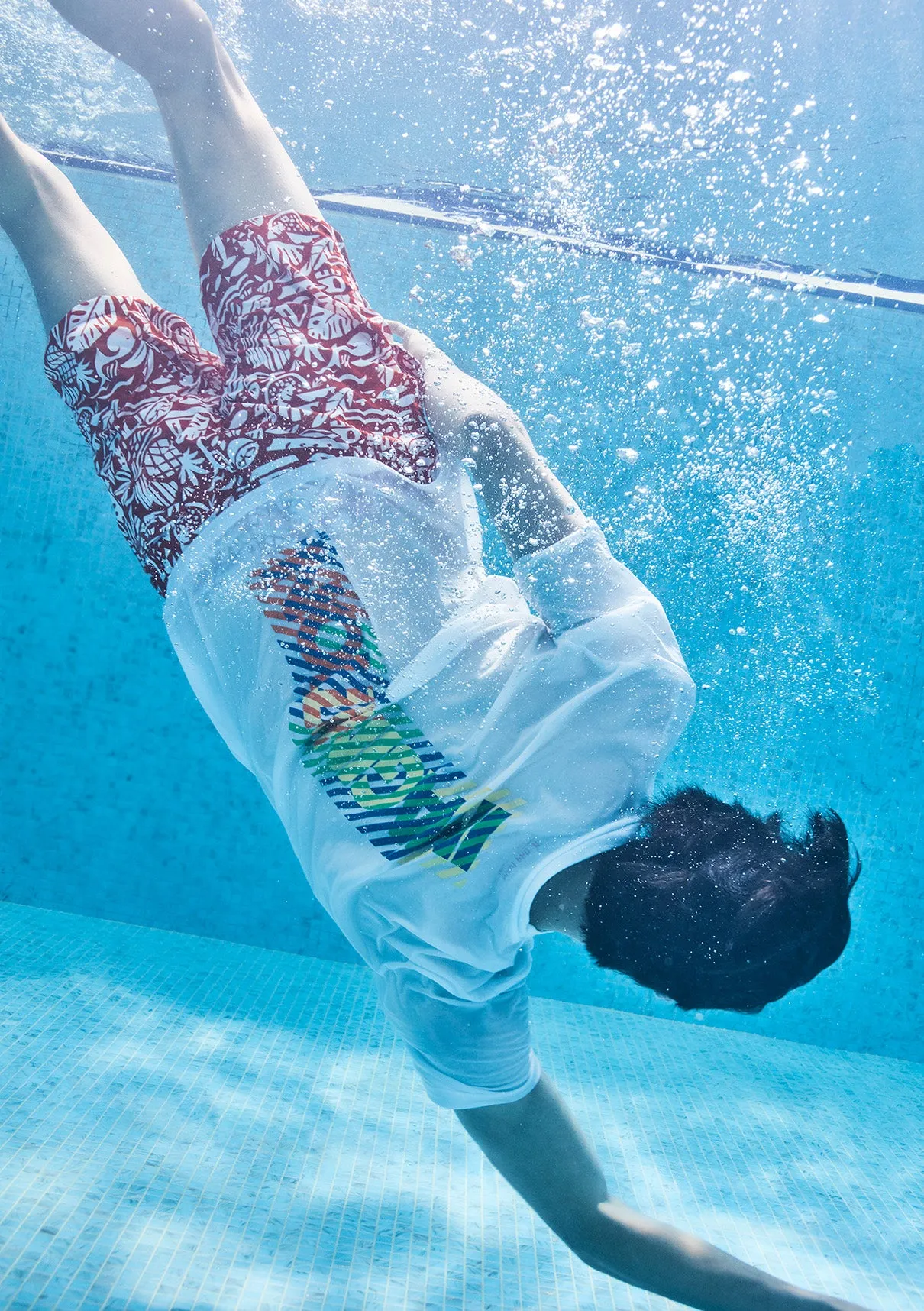 Tropical Printed Orange Trunks