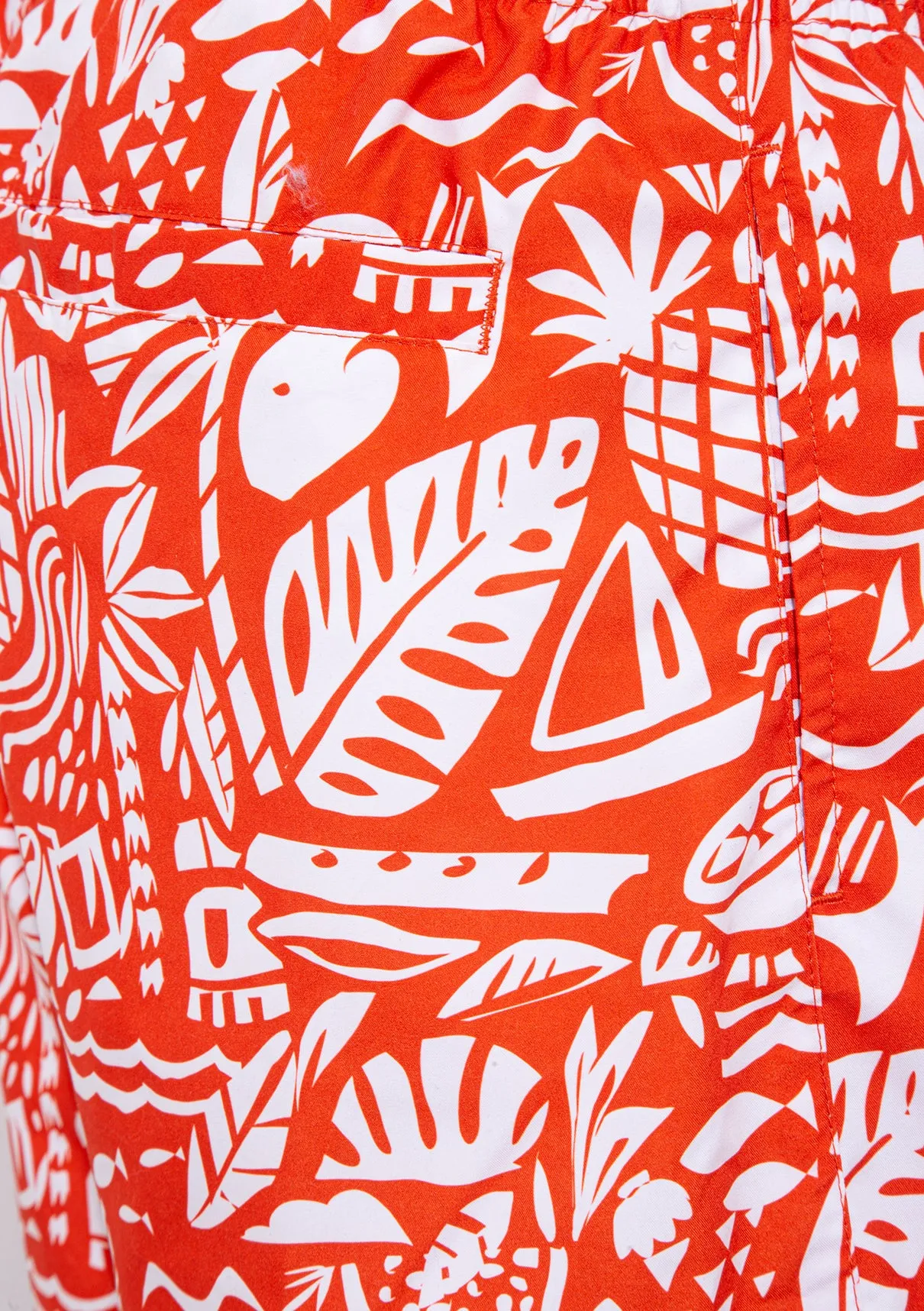 Tropical Printed Orange Trunks