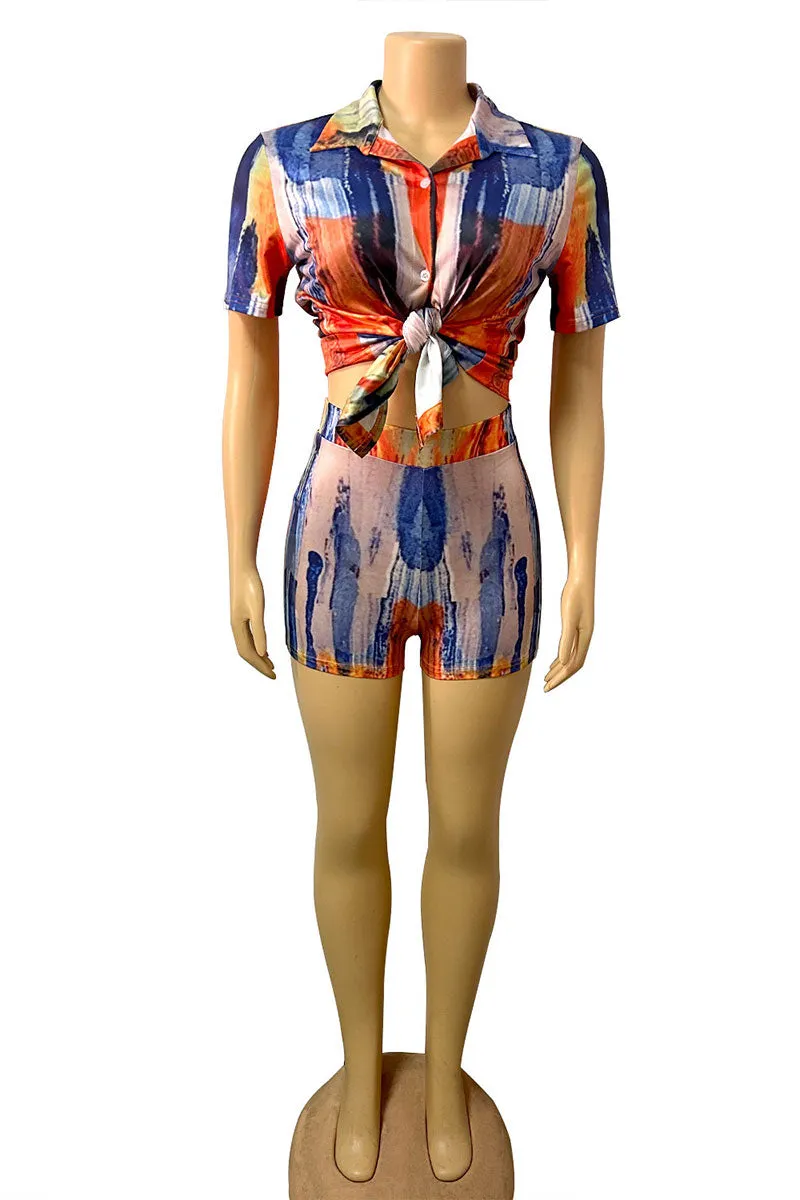 UG0200 Tie Dye Shirt and Shorts Set