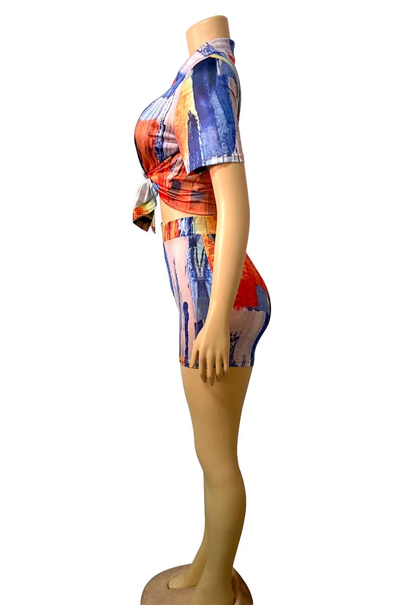 UG0200 Tie Dye Shirt and Shorts Set