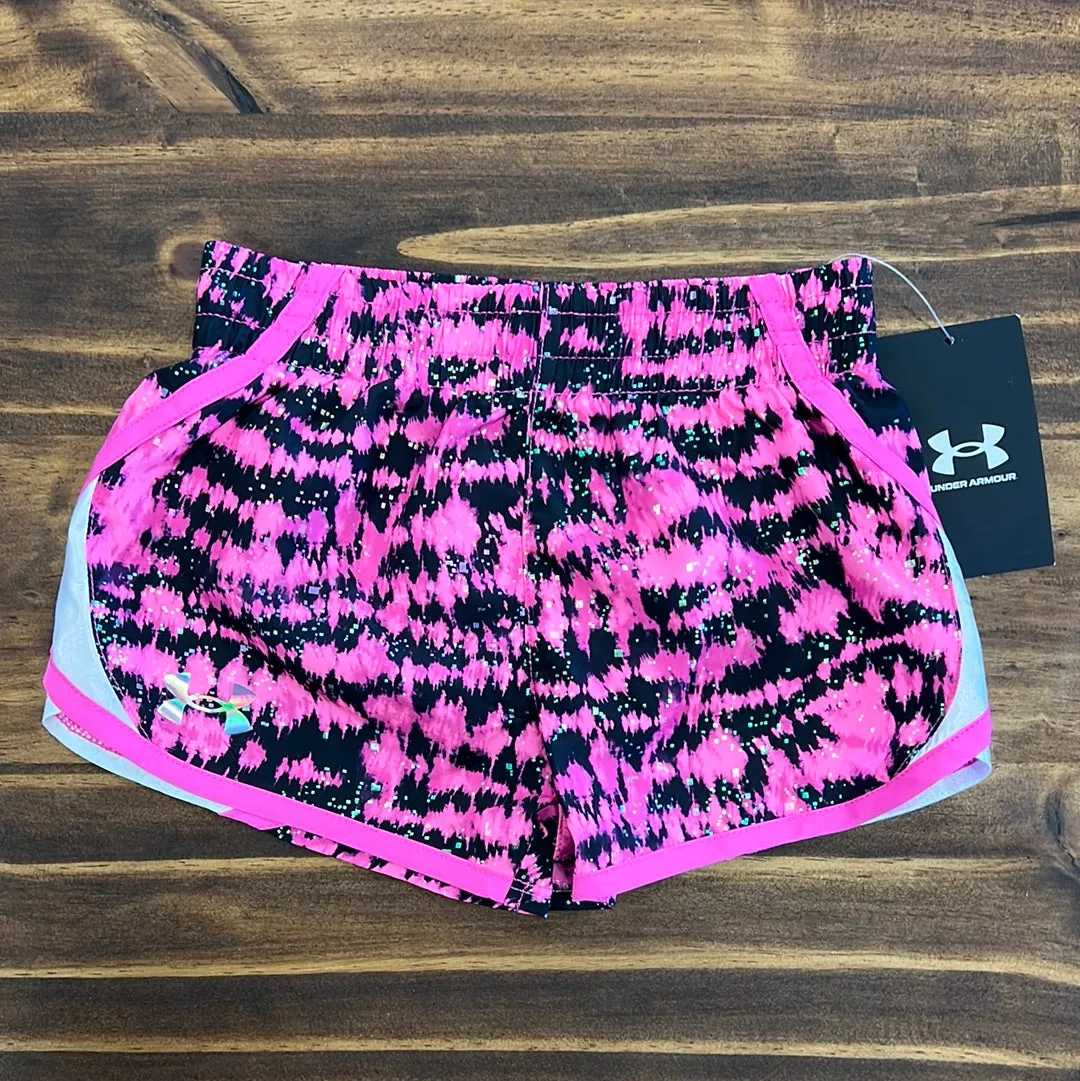 Under Armour Girl UA Fly By Printed Short - Fluo Pink