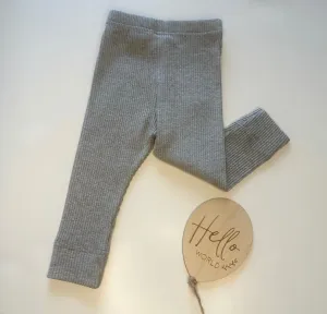 UNISEX Grey Ribbed Leggings