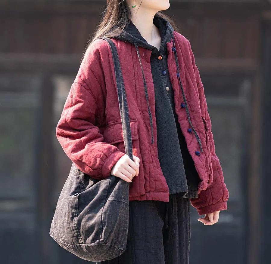 Warmth Color Block Large Pockets Coats for Women