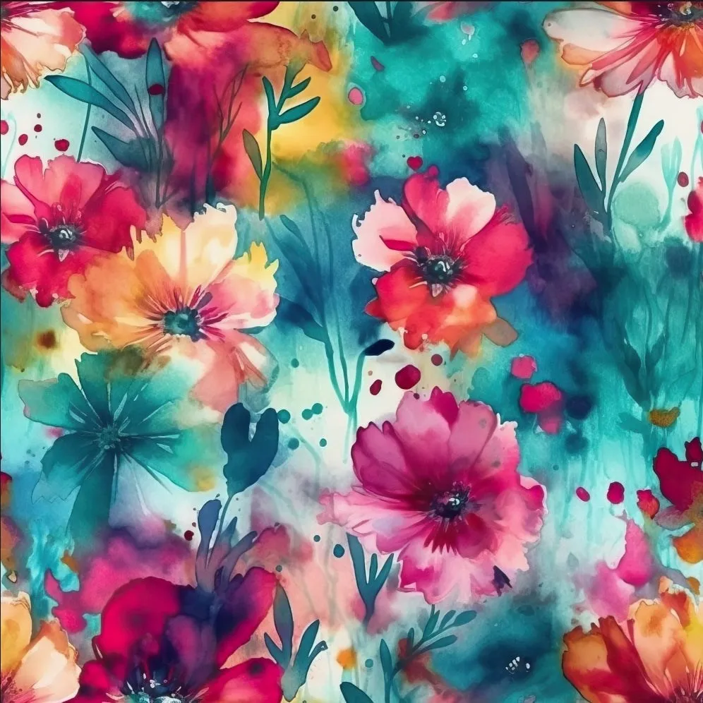 Watercolor Wildflowers Leggings with Pockets
