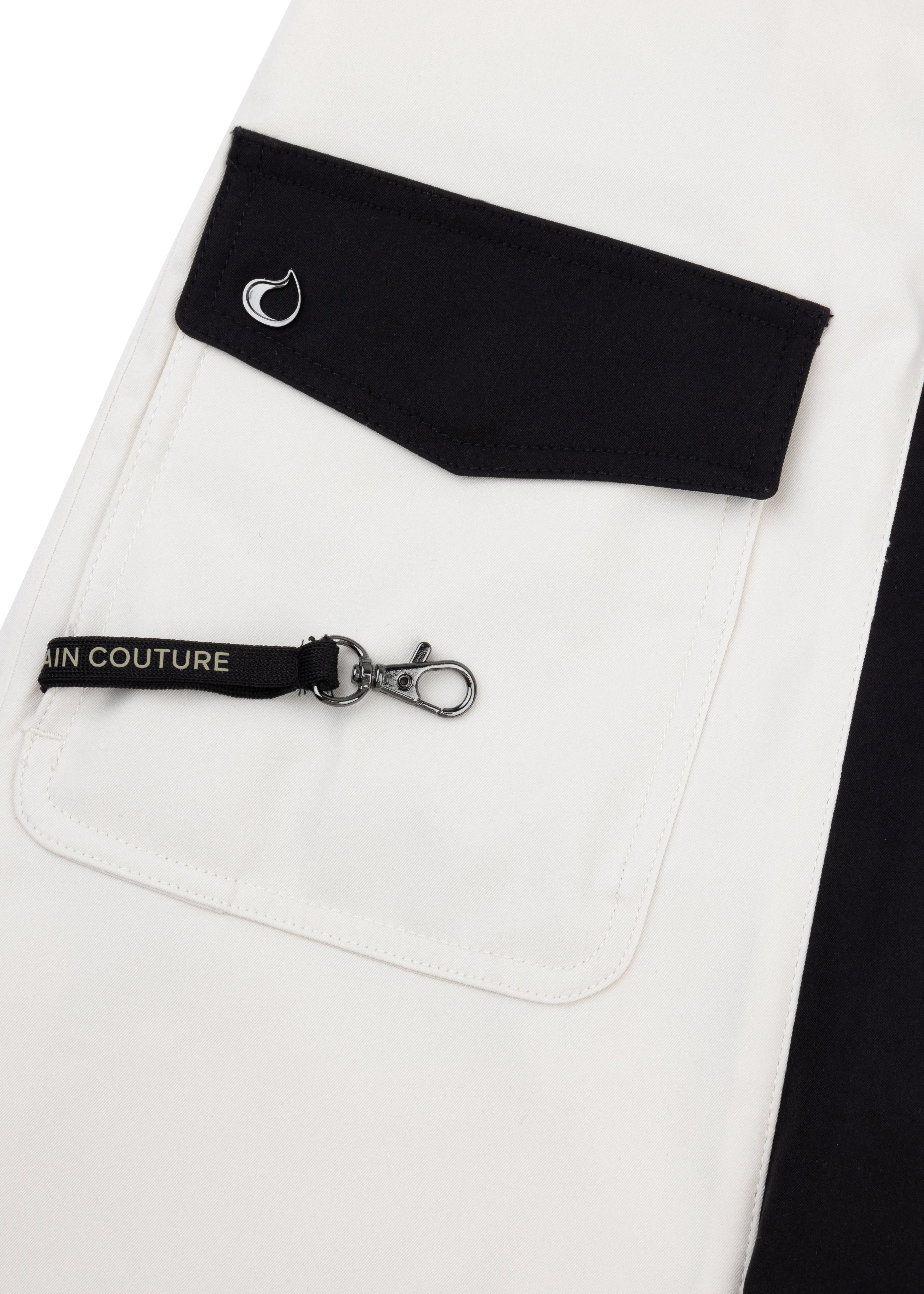 Waterproof Straight Fit Coat  | Cream Black