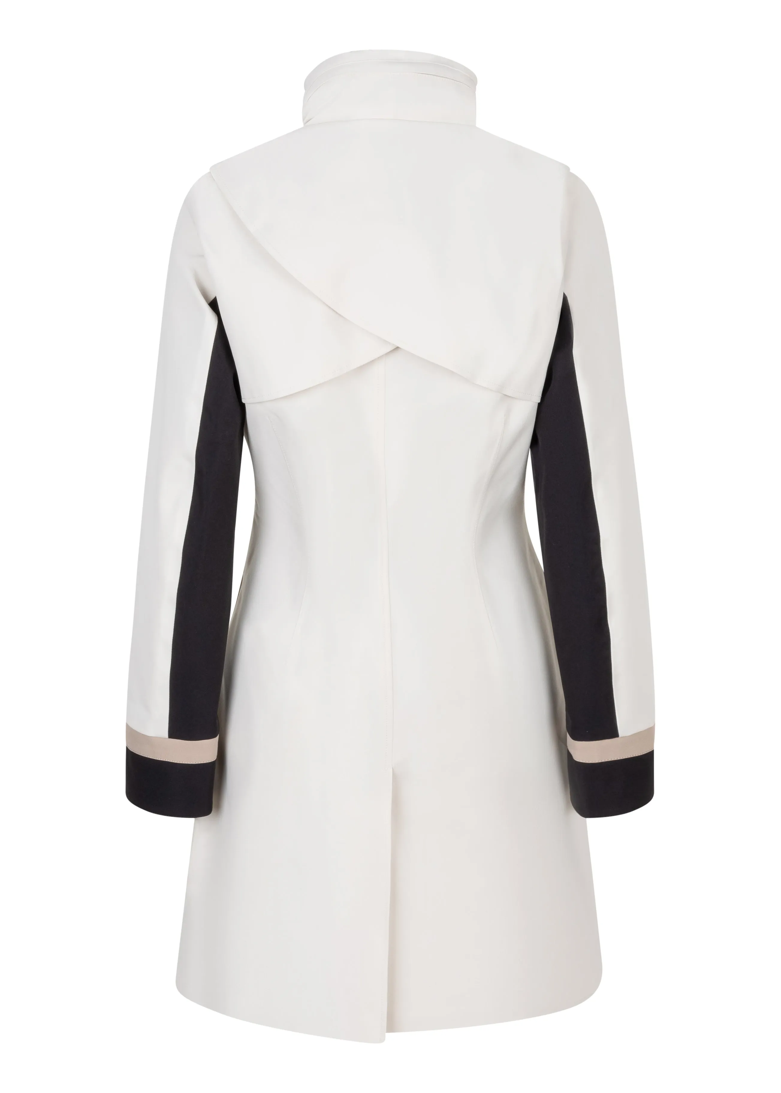 Waterproof Straight Fit Coat  | Cream Black