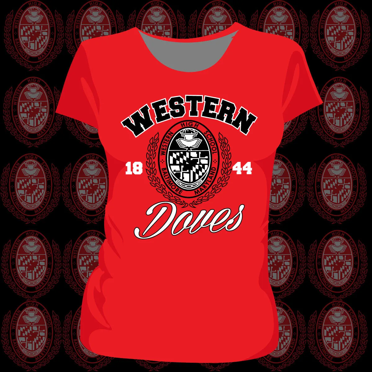WESTERN HS | The SEAL | RED Ladies Tees (DK)