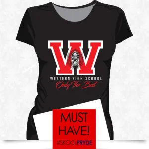 WESTERN HS | The W Black Ladies Tees (z)