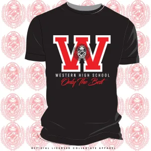 WESTERN HS | The W Black Unisex  Tees (J)