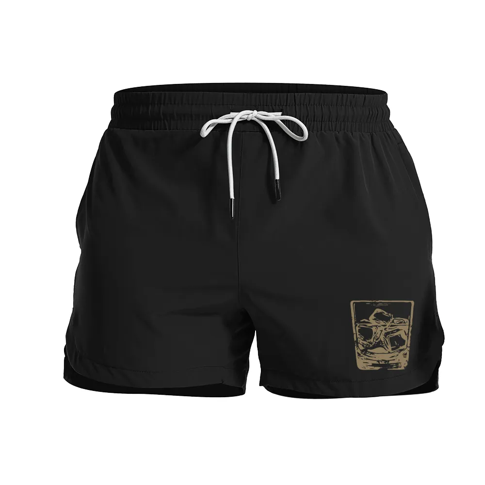 Whiskey Glasses Graphic Shorts