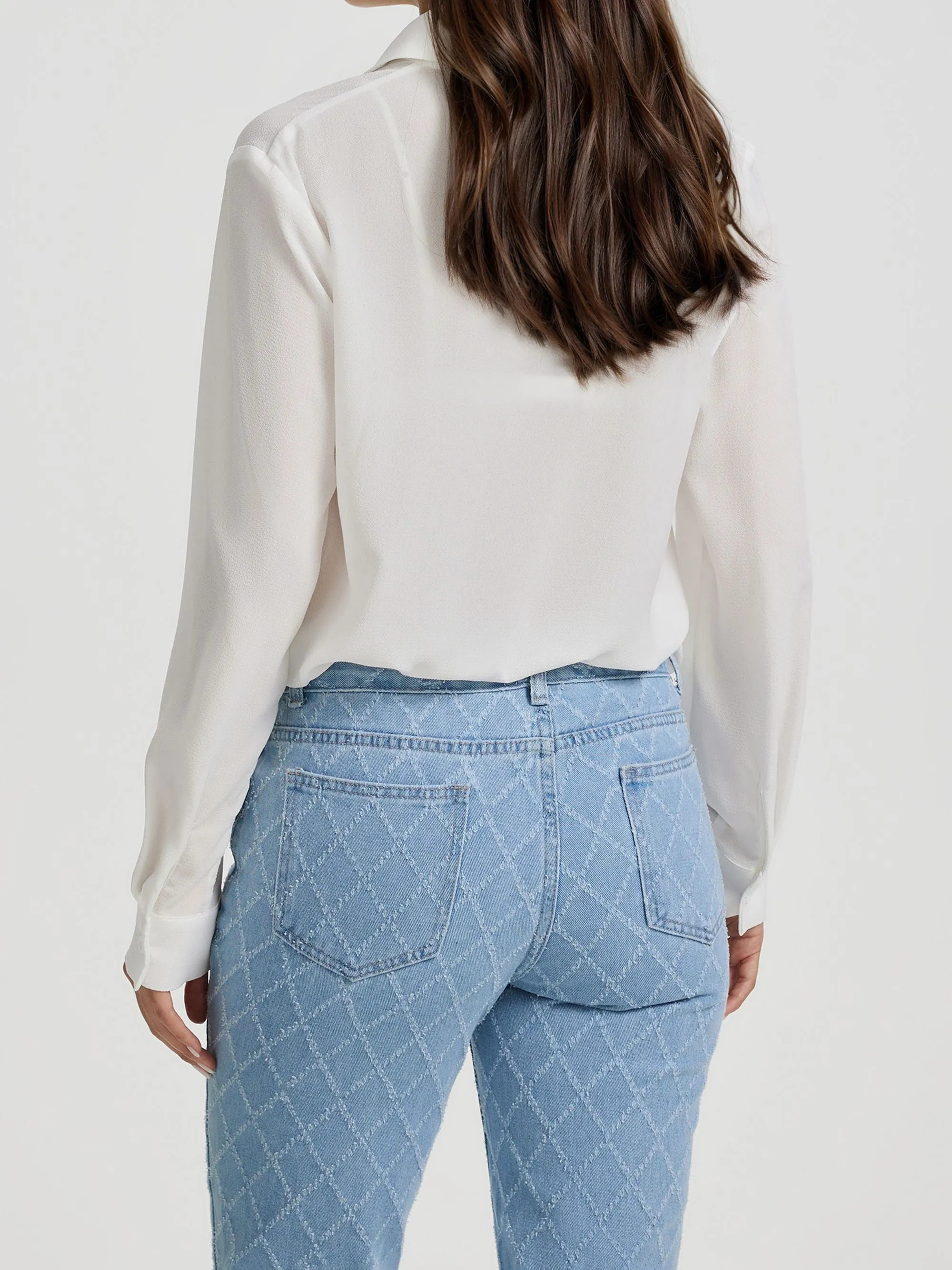 White Front Buttoned Full Sleeve Shirt