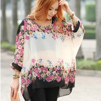 Women Blouses Fashion Womens Casual Chiffon Blouse Style 4XL 5XL 6XL Plus Size Women Chiffon Shirts Tops