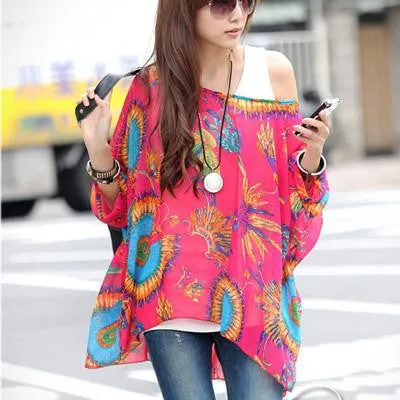 Women Blouses Fashion Womens Casual Chiffon Blouse Style 4XL 5XL 6XL Plus Size Women Chiffon Shirts Tops