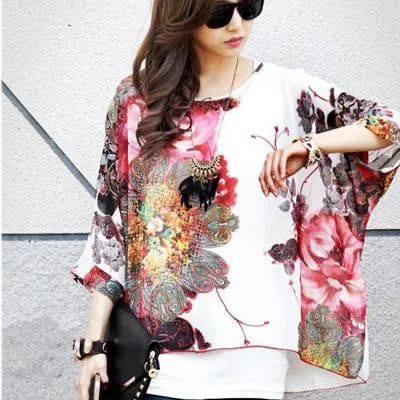 Women Blouses Fashion Womens Casual Chiffon Blouse Style 4XL 5XL 6XL Plus Size Women Chiffon Shirts Tops