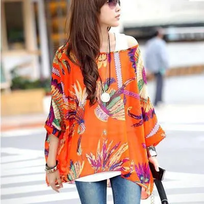 Women Blouses Fashion Womens Casual Chiffon Blouse Style 4XL 5XL 6XL Plus Size Women Chiffon Shirts Tops