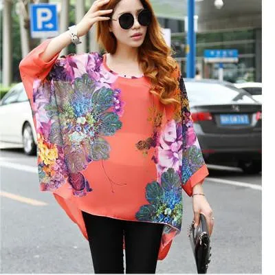 Women Blouses Fashion Womens Casual Chiffon Blouse Style 4XL 5XL 6XL Plus Size Women Chiffon Shirts Tops
