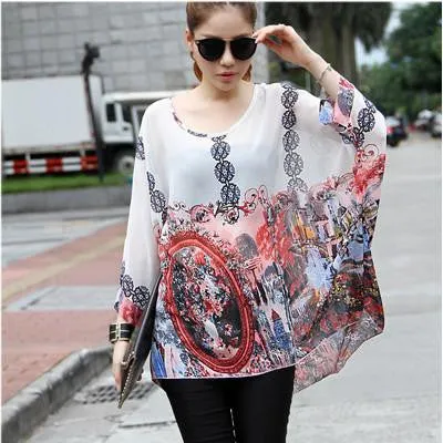 Women Blouses Fashion Womens Casual Chiffon Blouse Style 4XL 5XL 6XL Plus Size Women Chiffon Shirts Tops