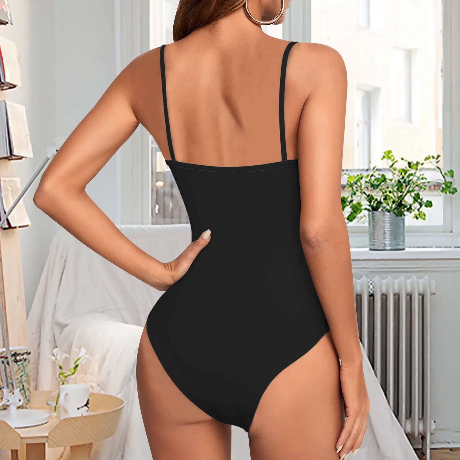 women halter neck cross bodysuit